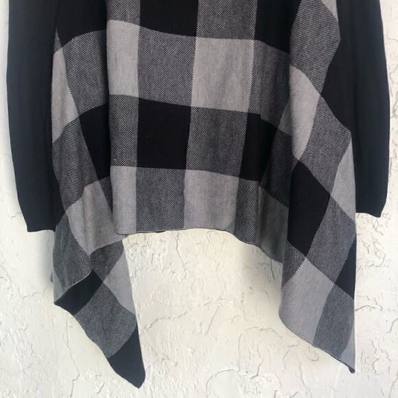 TORRID Open Front Drape Cardigan Sweater Size 0X Buffalo Check - Picture 8 of 8